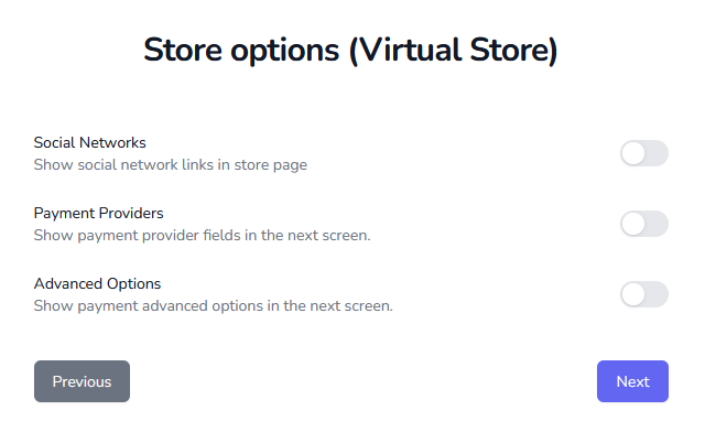 Virtual Store Options